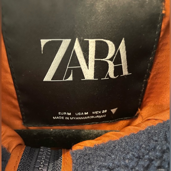 Zara Color Block fleece jacket size M - Picture 2 of 2